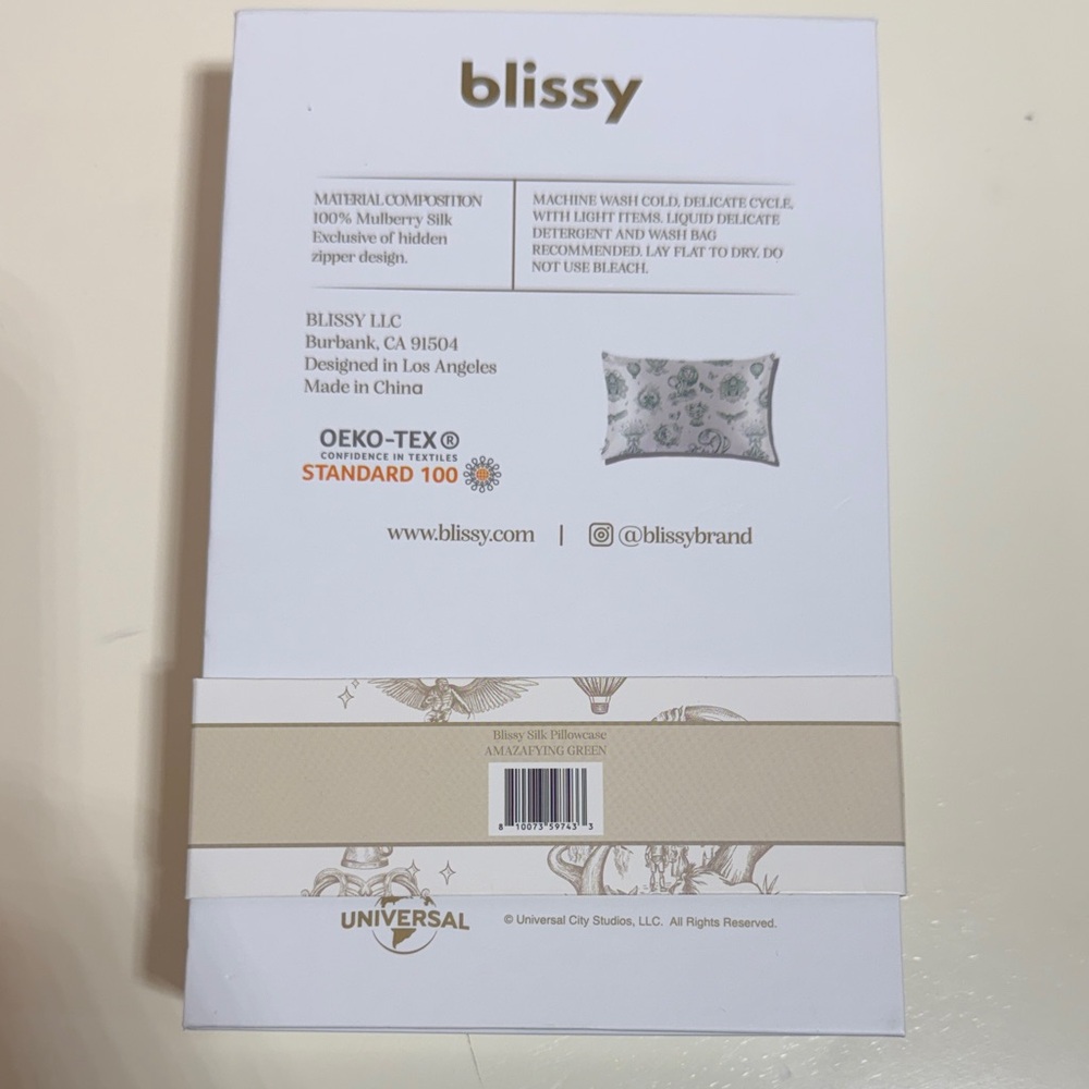 Blissy Green 100% Silk Pillowcase Wicked Katie Kime - Picture 2 of 6
